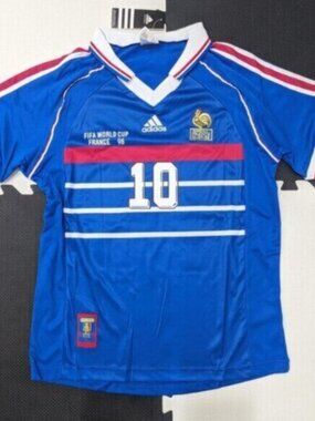 Zidane #10 France 1998 World Cup Adidas Jersey